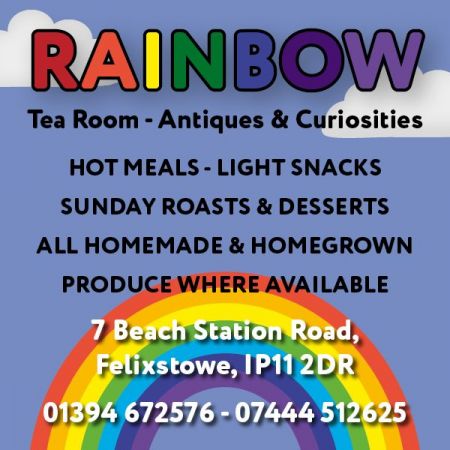 Things to do in Felixstowe visit Rainbow Tea Room