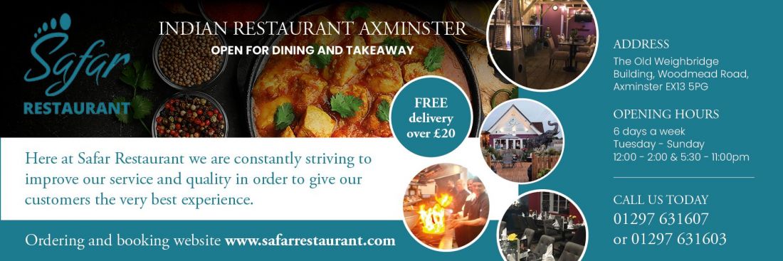 Things to do in Axminster & Seaton visit Safar Restaurant